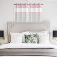 thumbnail image 4 of Pink Grey Kitchen Curtains Short 45 Inch Length, Chic Garden Floral Stripe Aesthetic Flower Boho Grommet Top Bedroom Living Room Curtains, Light Filtering Cafe Curtain Drapes 2 Panels Set 84''x45'', 4 of 9