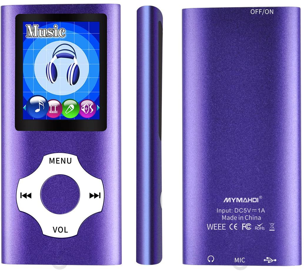 Max Support 64 GB Micro SD Card with Photo Viewer Compact and Portable MP3 / MP4 Player MYMAHDI Digital E-Book Reader and Voice Recorder and FM Radio Video Movie in Purple 