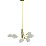 Gild Design House Catalina Modern Metal and Glass Chandelier in Gold/White