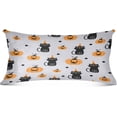 thumbnail image 2 of Coolnut Halloween with Cat and Pumpkin Zipped Velvet Pillowcases 20x40 in, Soft and Cozy Decor Giftsative Plush Pillow Case with Hidden Zipper for Bedroom, Sofa, Couch584, 2 of 7