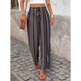 thumbnail image 4 of Women Drawstring Elastic Waist Wide Leg Palazzo Pants Flowy Vacation Casual Trousers, 4 of 10