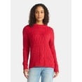 thumbnail image 2 of Time and Tru Women’s and Women’s Plus Mixed Stitch Sweater, Midweight, Sizes XS-4X, 2 of 5