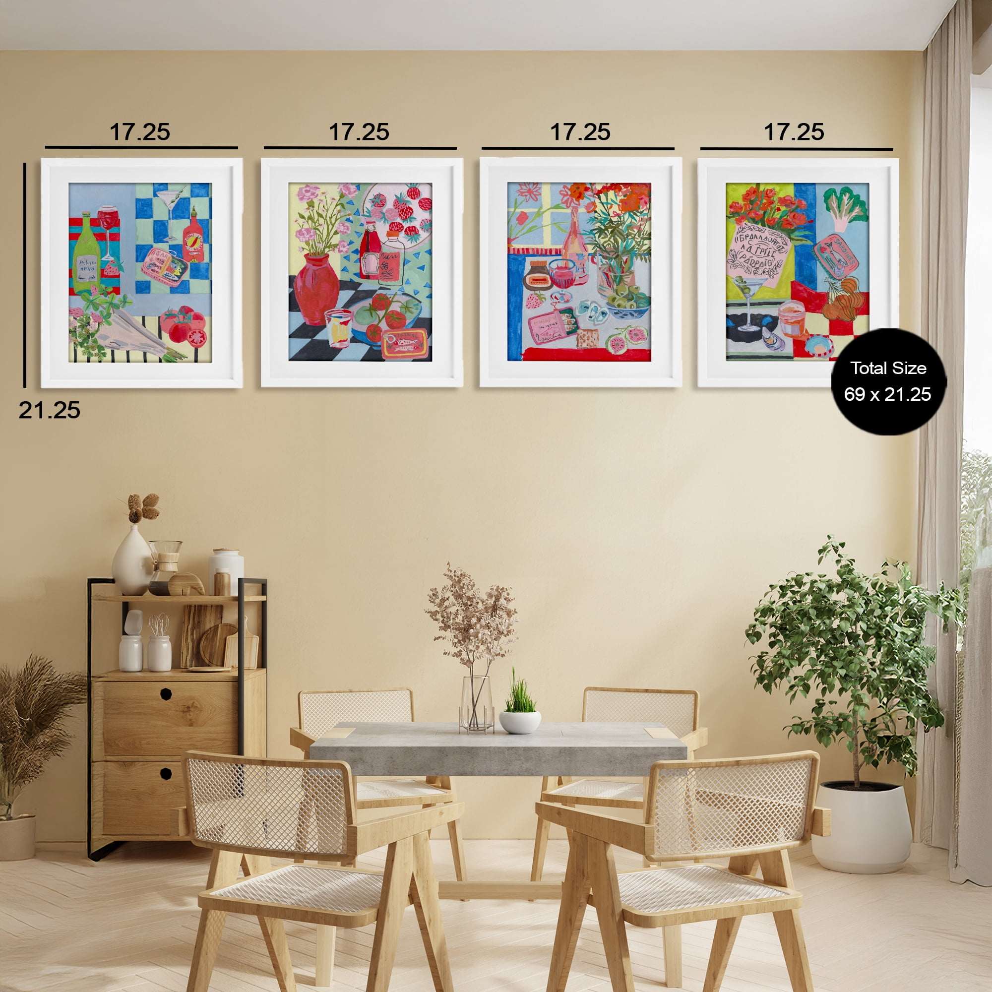 Stupell Industries Kitchen Secrets Still Lifes 4 Piece White Framed Print Under Glass Set, design by Melissa Wang