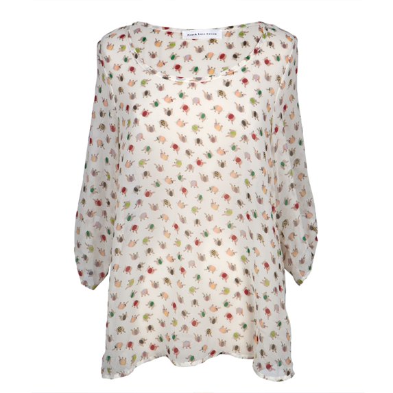 Elephant Bodies All-Over Sheer Women's Blouse