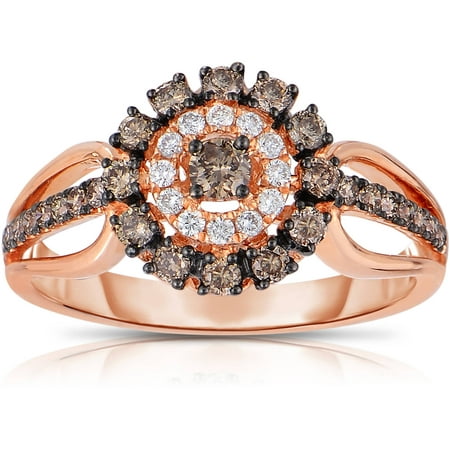 5/8 Carat T.W. Diamond 14kt Rose Gold Fashion Ring Set with Champagne and HI/I2I3 Quality Diamonds