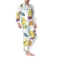 thumbnail image 2 of Sikiie Orange Green Avocado Mens Pajama Set, Soft Warm Long Sleeve Sleepwear, Cozy Button-Down Pjs for Men-Large, 2 of 7