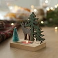 thumbnail image 6 of YOHAVEN Christmas Wooden Candle Holder Decorative Tealight Holder Rustic Table Centerpiece Candlestick Ornament for Holiday Party Fireplace Mantle, 6 of 8