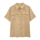 thumbnail image 2 of Puntoco Camisa De Manga Corta Con Solapa De Un Solo Pecho Y Doble Bolsillo Unisex De Verano top/Camisa Con Solapa De Manga Corta Caqui Xl, Regalo Para Mujer, 2 of 9