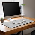 thumbnail image 3 of Gaming Mousepad White Gray, Large Mousepad Office Desk Mats, Gaming Mouse Mat Non-Slip Rubber Base Waterproof with Stitched Edges, 35.4 X 15.7 inch for Work/Game/Office/Home Marble Texture, 3 of 7