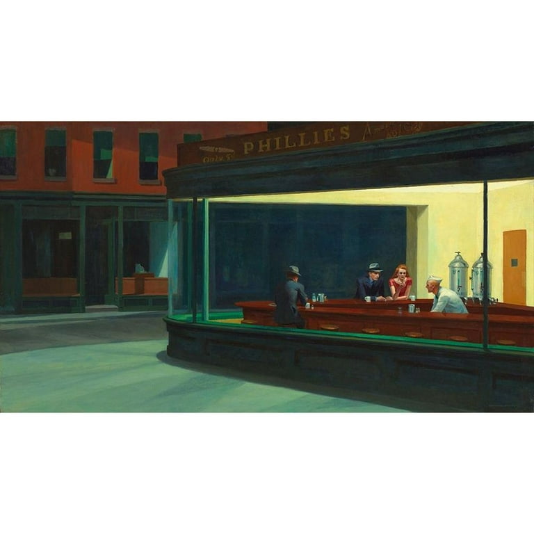 Hopper, Edward 18x12 Black Modern Framed Museum Art Print