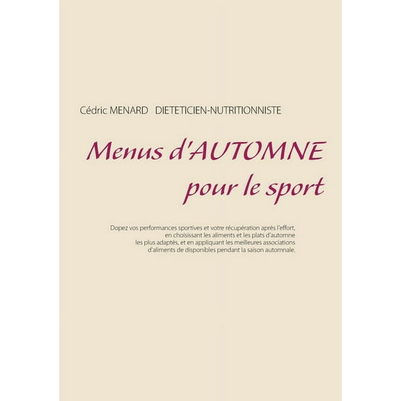 Menus d'automne pour le sport, (Paperback)