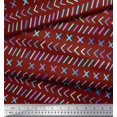 thumbnail image 2 of Tissu de Rayonne Rouge Pomme Symbole Mathématique Impression Tissu de Couture Yard 42 Pouces de Large, 2 of 3