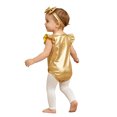 thumbnail image 6 of Hansber 2Pcs Metallic Outfit for Baby Girls Sparkly Romper Toddlers Birthday Party Fancy Dress Up Gold 18-24M, 6 of 7