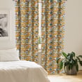 thumbnail image 2 of Ambesonne Animal Window Curtains, Racoons and Floral Motifs, Each 28" W x 84" L, Orange and Multicolor, 2 of 4