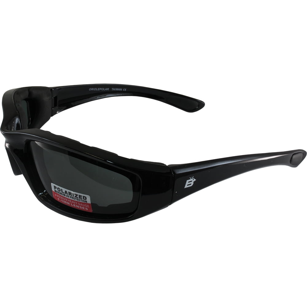 Birdz Eyewear Oriole Padded Motorcycle Glasses (Black Frame/Polarized