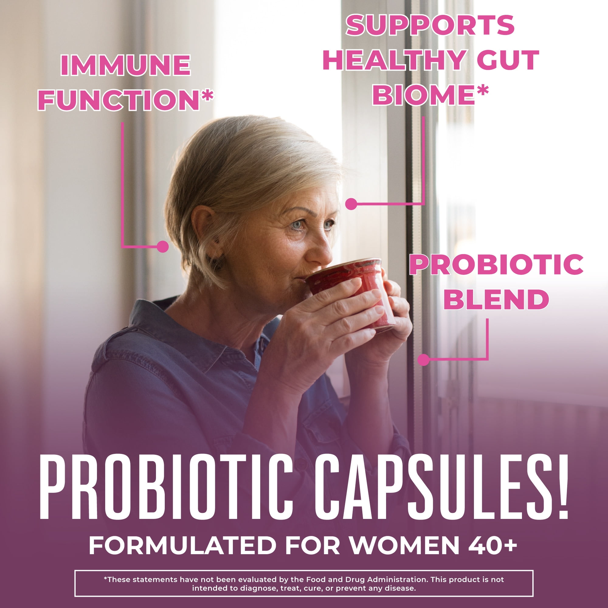 MaryRuth's Women's 40+ Probiotic Blend Capsules 50 Billion CFU Vegan Gluten-Free Dairy-Free 30 Capsules