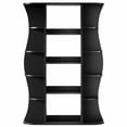 thumbnail image 3 of Yardi Yarda Modern Curved-Shape Black Bookshelf, Decorative Display Storage Unit, Storage Rack for Indoor as Warehouse, Black, 3 of 5