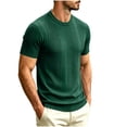 thumbnail image 4 of JTSRKL Mens Ribbed Knit Shirts Crewneck Short Sleeve Breathable Lightweight Tees Textured Summer Casual Daily Comfort Soft Wear Tops, 4 of 8