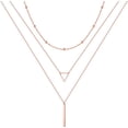 thumbnail image 2 of Collares en capas de oro para mujer, chapados en oro de 14 quilates, perlas de barra de revestimiento múltiple, disco, luna, mariposa, medallón, gargantilla ajustable en capas delicadas, 2 of 2