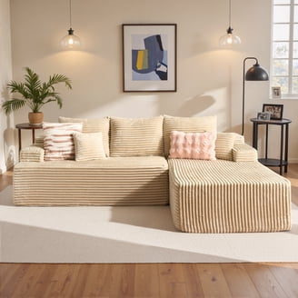 Aukfa 85 Reversible Sectional Sofa - Couch with Chaise - Walmart.com
