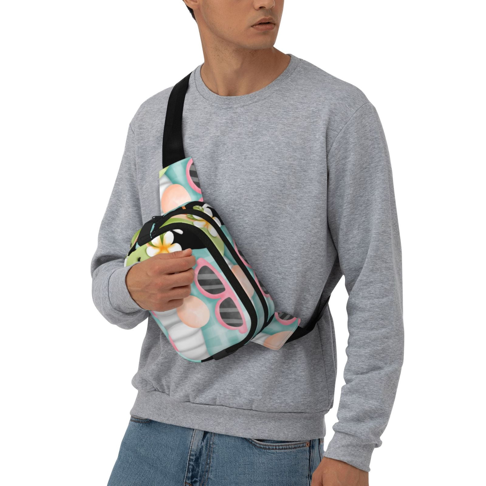 Picia Summer Gnome,Cute Gnome Print Square Double-Layer Waist Bag Mini Adjustable Waist Belt Bag Exercise Running Travel Hiking