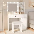 thumbnail image 3 of Jopath Makeup Vanity Set with Mirror & Lights,Makeup Vanity Desk with Large Drawers & 3 Storage Dreeser for Bedroom,White, 3 of 7