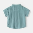 thumbnail image 6 of Baozhu Boys Solid Color Short Sleeve Spring Summer Shirt, Kids Short Sleeve Stand-up Collar Blouse,2-8 Years, 6 of 12