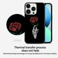 thumbnail image 3 of Skeleton Skull Hand Rose for iPhone XR 7 8 SE 11 12 13 Mini 13 14 15 16 Pro Max Case, Cute Aesthetic Classic Gothic Shock-Absorbent Protective,Black, 3 of 6