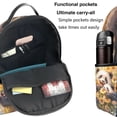 thumbnail image 5 of Lsque Cute Panda Sunflower Pattern Backpack – School Travel Canvas Daypack with Ergonomic Padded Straps, Multiple Compartments & Leather Handle, 5 of 5