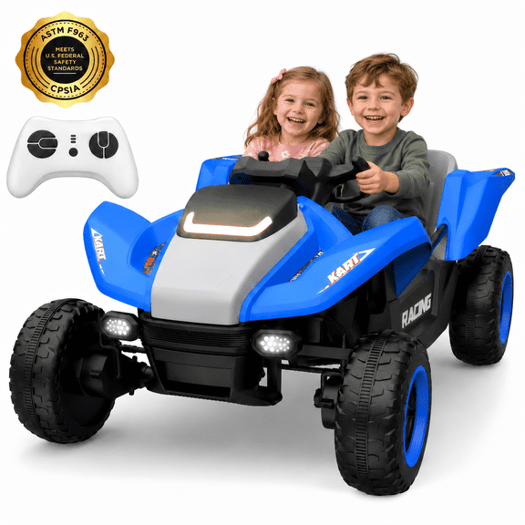 Dexvoria 24V 4WD 2-Seater Ride-On Car for Kids – 4×75W Motors, 1.86–4.35 mph, Low-Gravity Design, Shock-Absorbing, Parent Remote Manual Drive, Bluetooth/Music/Lights – Gift for Ages 3