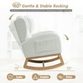 thumbnail image 3 of Lunale Indoor Rocking Chair, Upholstered Accent Rocker Chair with Wood Legs, Ivory Teddy, 3 of 8