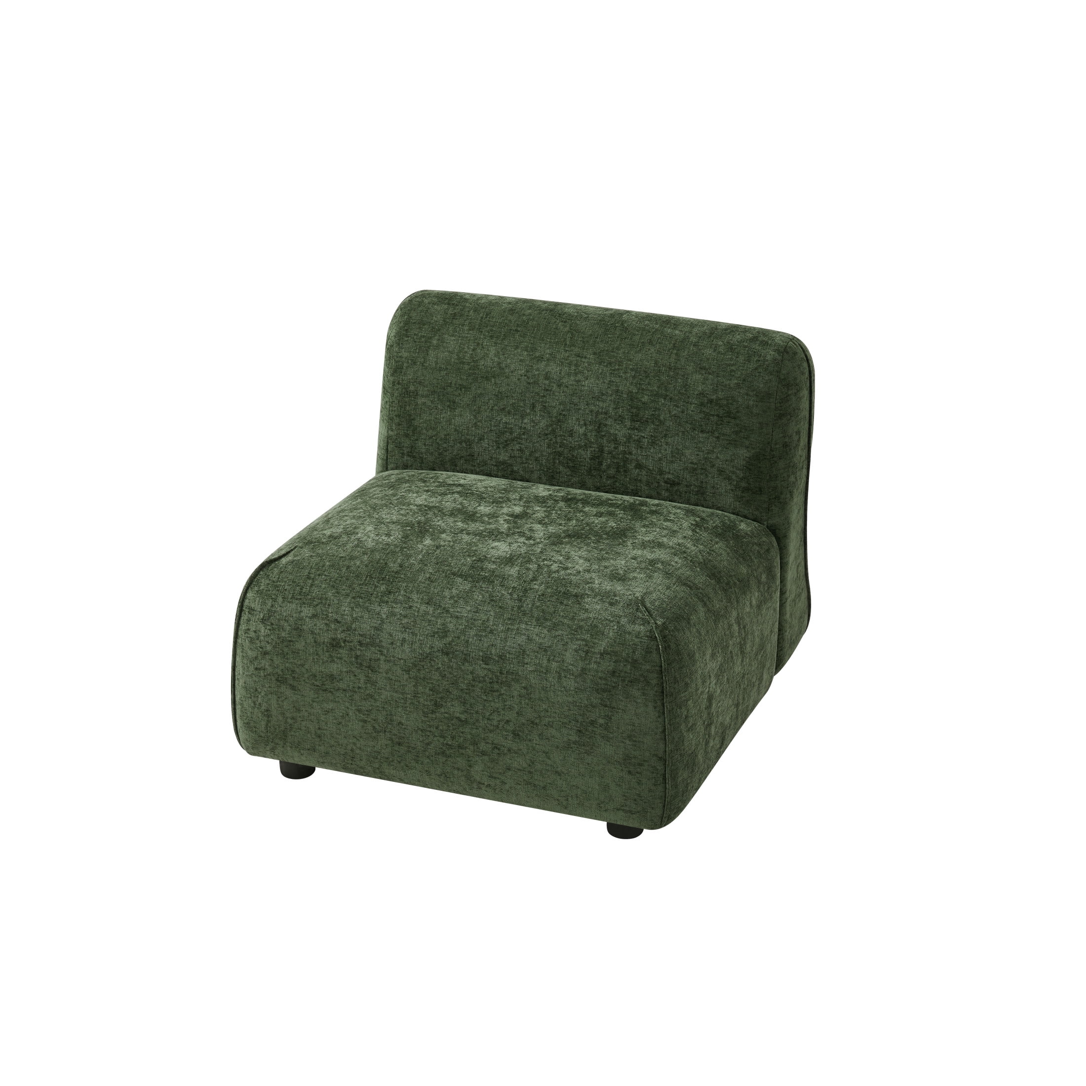 Christopher Knight Home 32"D Modern Curved Upholstered Armless Accent Chair, Plush Green Seat