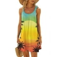 thumbnail image 2 of yievot Summer Dresses for Women Beach Cover Up Floral Tshirt Sundress Sleeveless Casual Loose Tank Dress, 2 of 6
