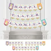 Big Dot of Happiness Easter Gnomes - Spring Bunny Party Bunting Banner - Party Decorations - Hoppy Easter Gnomies