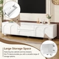 thumbnail image 6 of EUROCO 69.6" Modern TV Stand,Modern Entertainment Center with 2 Drawers,2 Storage Cabinets,5 Iron Round Legs and Rebound Device,Media Console Table for TVs Up to 75",White, 6 of 8