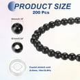 thumbnail image 2 of 200Pcs Cuentas de Obsidiana Negra, Cuentas de Piedra Natural de 4mm, Gema Redonda Suelta con Cordón Elástico de Cristal para Fabricación de Joyas, 2 of 7