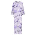 thumbnail image 5 of SnZhen Two Piece Sets for Women Women's Casual Printed Long Sleeved Round Neck Top With Pants Set, 5 of 5