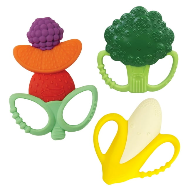Juego de 3 Mordedores Lil' Nibbles de Silicone Infantino, Sin BPA