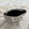 thumbnail image 3 of Bolso de mano acolchado para mujer, bolso de mano cuadrado de PU informal, bolso de compras (blanco), 3 of 9