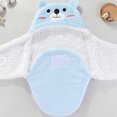 thumbnail image 4 of Baby Boys Girls Cartoon Printed Swaddle Wrap Sleeping Blanket Thick Cooton Warm Hoodie Swaddle Wrap Blue 6M 3 Months-6 Months, 4 of 7