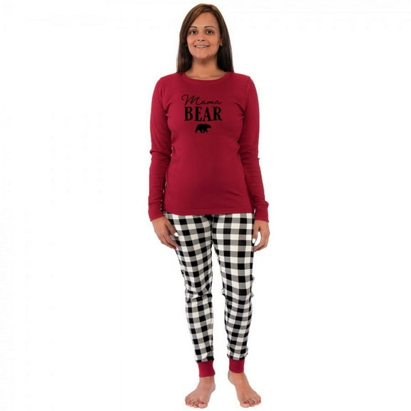 Touched by Nature Womens Unisex Holiday Pajamas, Bear, X-Small