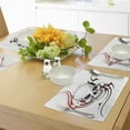 thumbnail image 4 of Ambesonne Tattoo Place Mats Set of 4, Scary Wild Skull Tribal, Standard Size, White and Red, 4 of 6