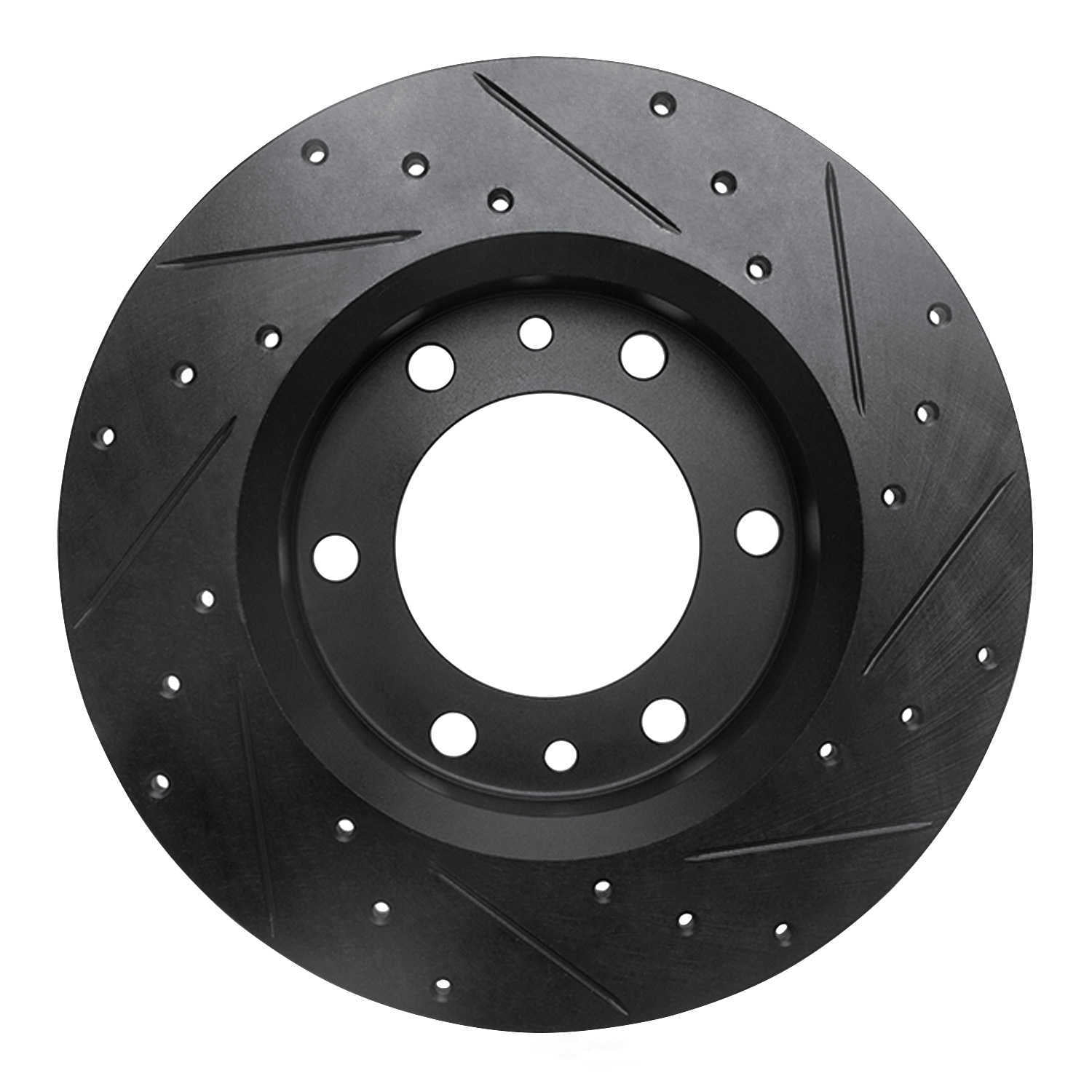 Dynamic Friction Company 633-76095L DFC Brake Rotor - Drilled And Slotted - Black