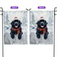 thumbnail image 2 of Playful Newfoundland Welcomes Winter Snowy Day with Cardinal Bird Garden Flag 12x18in Double Sided Newfie Dog Lover Gifts Outdoor Decor - 2017, 2 of 5