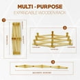 thumbnail image 4 of Set of 2 RAM-PRO Accordion Style Wood Expandable Rack Hat, Cap, Belt, Umbrella Coffee Mug Wall Wooden Pegs, 4 of 7