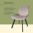 thumbnail image 3 of Comedor 4 Silla Velvet Mesa Cristal Minimal Estructura Acero beige, 3 of 8