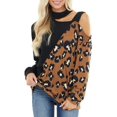 thumbnail image 1 of Womens Cold Shoulder Oversized Turtleneck Sweaters Long Sleeve Chunky Solid Color Knitted Pullover Outwear Coat, 1 of 4
