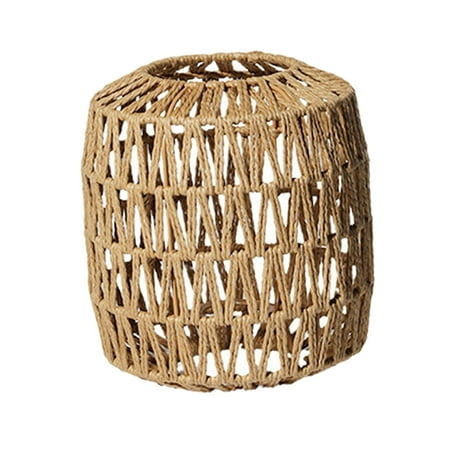 

Hand Weaved Pendant Light Woven Rattan Pendant Light Shade for Living Room E27 Khaki Lantern