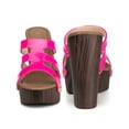 thumbnail image 4 of BLISSFUL STEP Platform Open Toe Block Heels Slides Sandals for Women Hot Pink (Size 8), 4 of 4