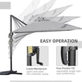 thumbnail image 4 of Outsunny Parasol de Patio Déporté avec Base, Manivelle, Rotation à 360°, 4 of 10